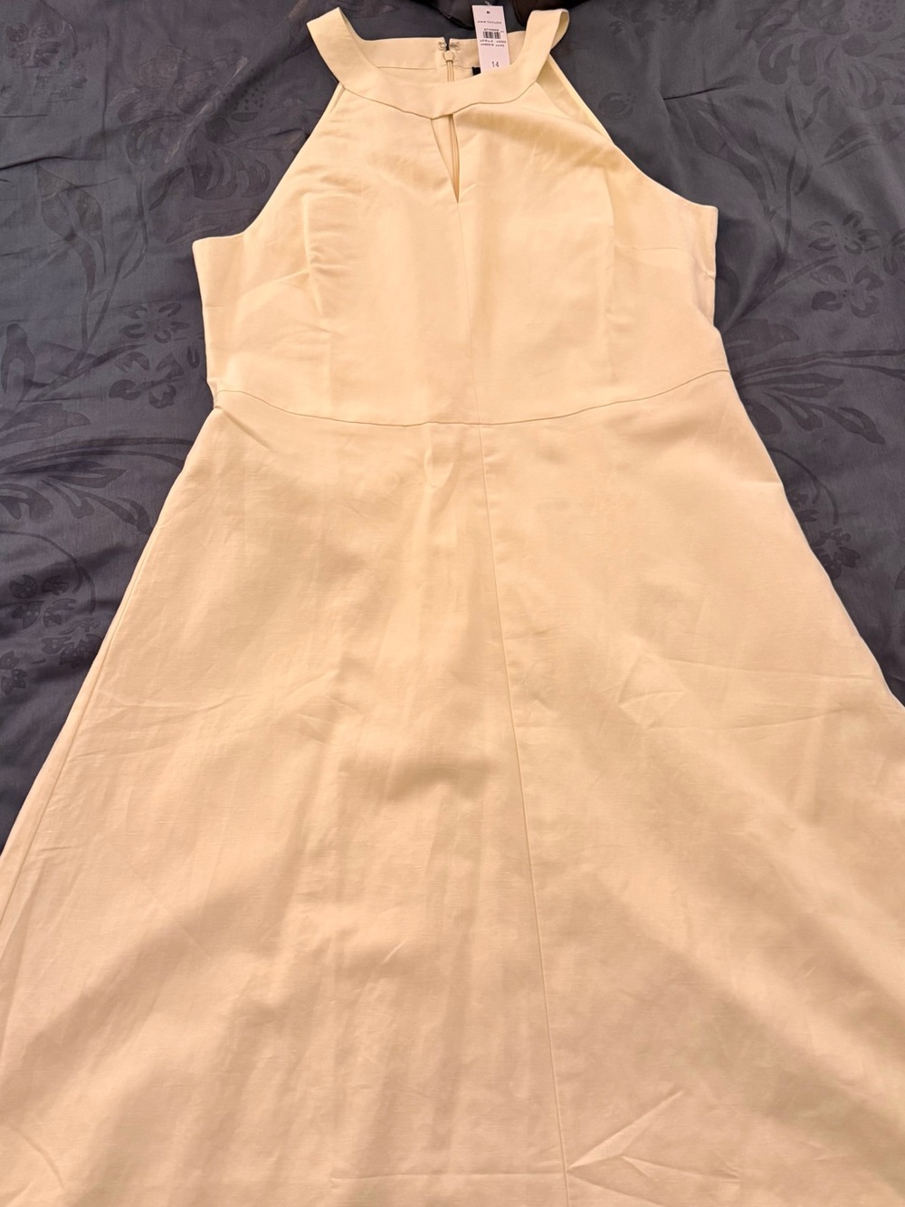 Ann Taylor One-Shoulder A-Line Dress in Light Yellow